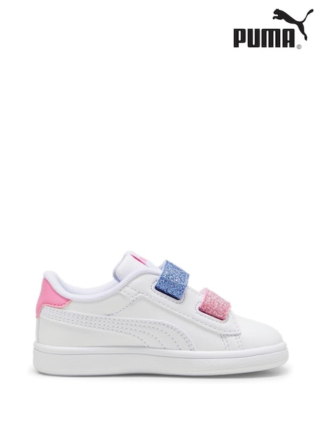 Puma White Grey Girls Smsah 3.0 L Glitter Sneakers (AE6431) | AED186