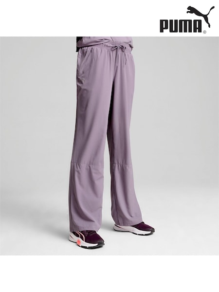 Puma Purple Womens Modest Activewear Wide Leg Training Joggers (AE6453) | €36