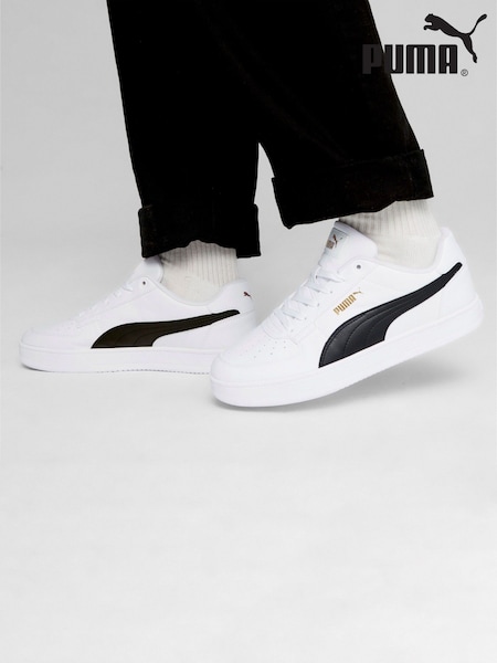 Puma White Black Mens Caven 2.0 Sneakers Trainers (AE6482) | ₪251