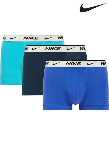 Nike Blue Blue Everyday Cotton Stretch Boxers 3 Pack (AE6534) | €49