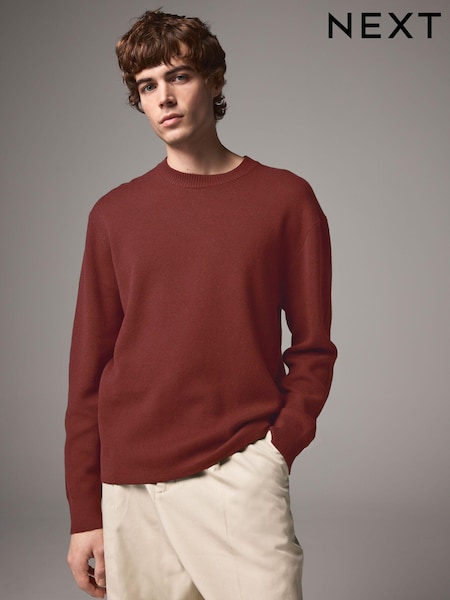 Red Regular Fit Cotton Rich Crew Jumper (AE6652) | R$ 325