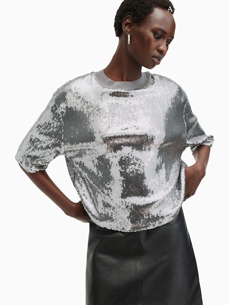AllSaints Silver Juela T-Shirt (AE6656) | €95