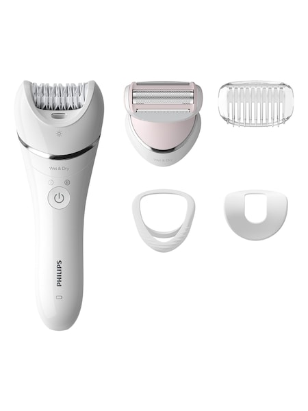 White - Philips Satinelle Wet & Dry Epilator Series 8000 Bre710/01