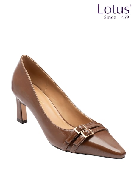 Brown - Lotus Heeled Shoes