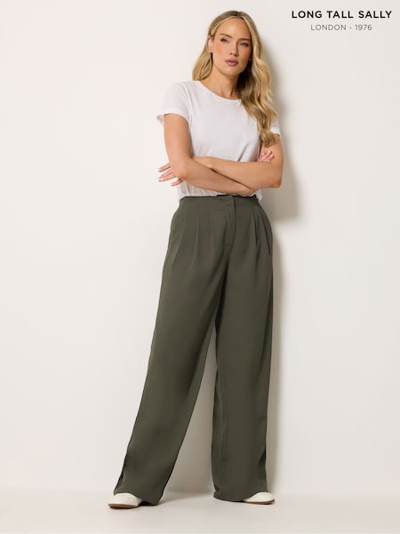 Green - Long Tall Sally Triple Pleated Front Trousers