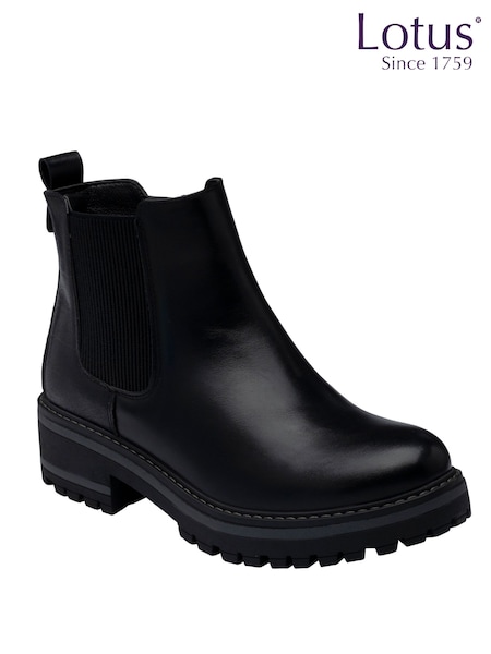 Black - Lotus Ankle Boots
