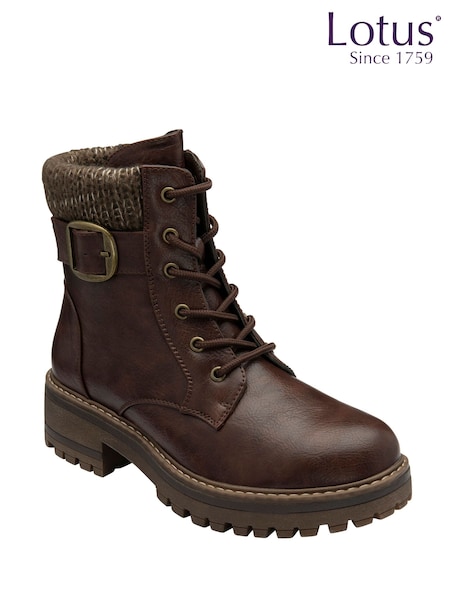 Brun - Lotus Wide Fit Zip-up Ankle Boots