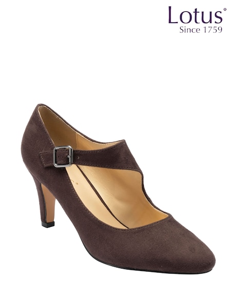 Marrone - Scarpe scollate con tacco Lotus Mary Jane