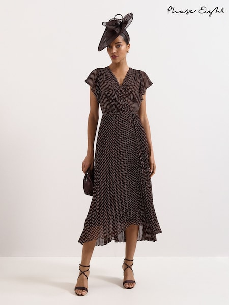 Brown - Phase Eight Louisa Wrap Dress