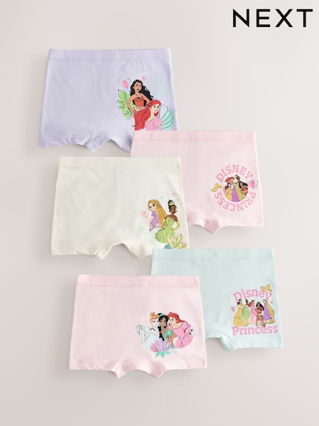Pink/Purple Disney Princesses Shorts Briefs 5 Pack (2-12yrs) (AF1892) | €21 - €26
