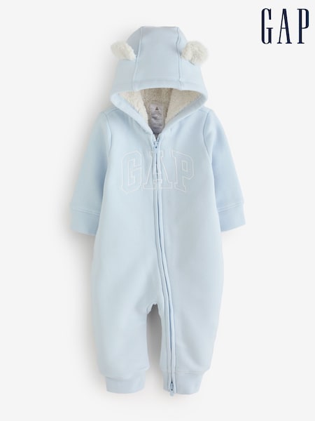 Blue - Gap Sherpa Lined One-piece (0-24mths)