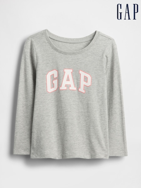 Grey - Gap Logo Long Sleeve T-shirt (6mths-5yrs)