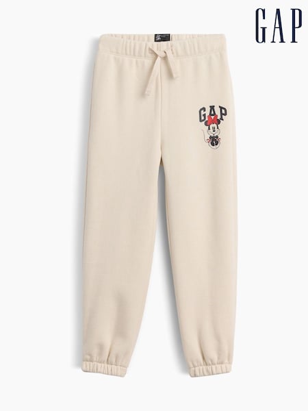 Beige - Gap Disney Minnie Mouse Relaxed Pull On Logo Joggers (6mths-5yrs)