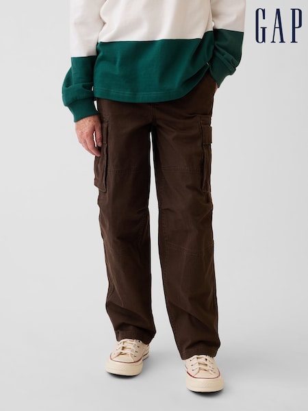 Dark Brown - Gap Loose Cargo Trousers (4-13yrs)