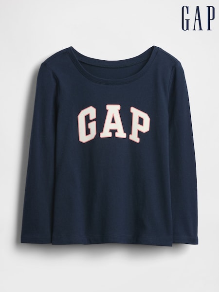 Navy - Gap Logo Long Sleeve T-shirt (6mths-5yrs)