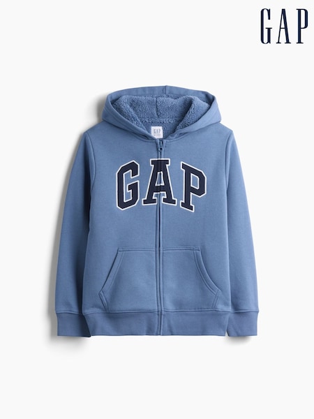 Blue - Gap Sherpa-lined Zip-up Hoodie (4-13yrs)