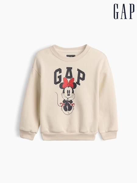 Cream Minnie Mouse - Gap Disney Logo Sweatshirt (6mths-5yrs)