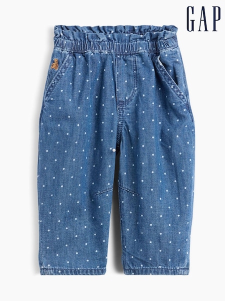 Lavaggio medio - Gap Polka Dot Pull On Ruffle Barrel Jeans (0-24mths)