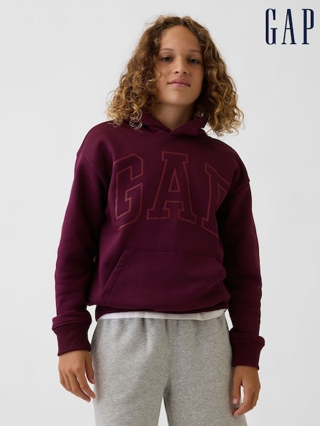 Burgundy - Gap Relaxed Logo Hoodie (4-13yrs)