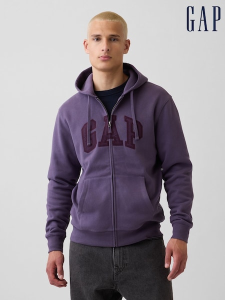 Purple - Regular Gap Vintage Soft Arch Logo Zip-up Hoodie
