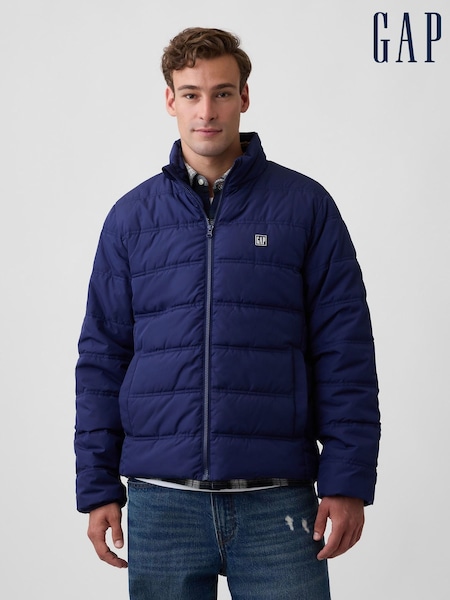 Marineblau - Regular Gap Relaxed Puffer Jacket