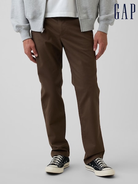 Brown - Regular Gap Modern Straight Chinos