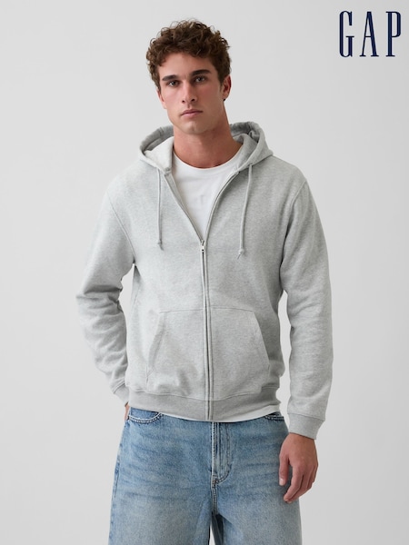 Grey - Regular Gap Vintagesoft Relaxed Zip Hoodie