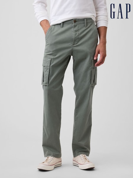 Green - Regular Gap Essential Straight Cargo Trousers