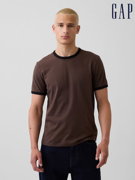 Brown - Regular Gap Classic Short Sleeve T-shirt