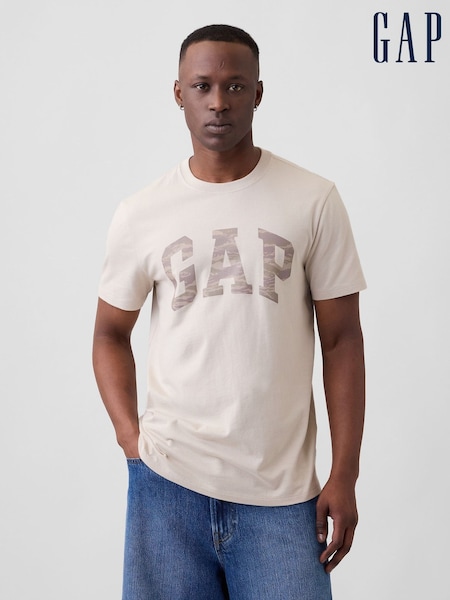 Cream Camo - Regular Gap Everyday Soft Logo T-shirt