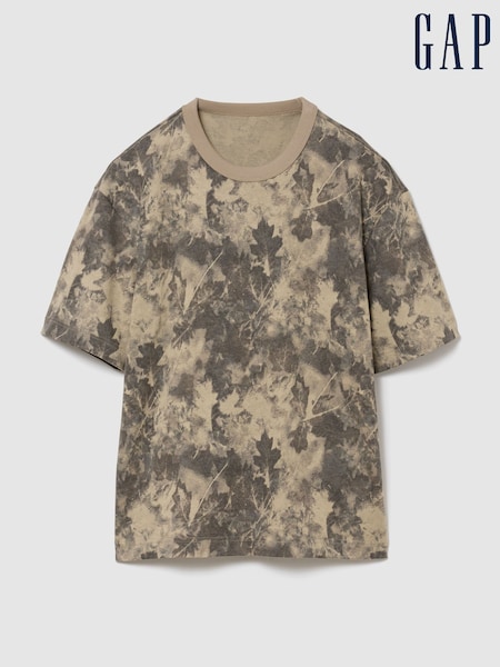 Brown Camouflage - Regular Gap Heavyweight Boxy T-shirt