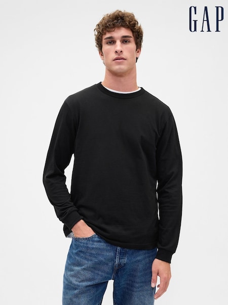 Schwarz - Regular Gap Long Sleeve T-shirt