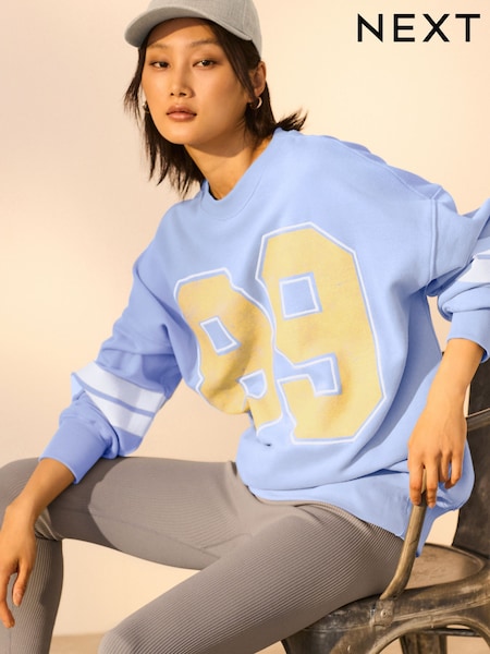 أزرق - Graphic 89 Number Sweatshirt (AF5833) | ‏147 د.إ.‏