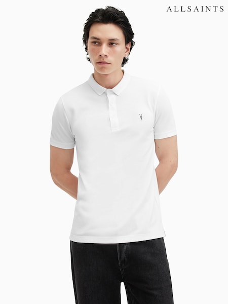AllSaints White Reform Shortsleeve Polo Shirt (AF5840) | 4,146 UAH