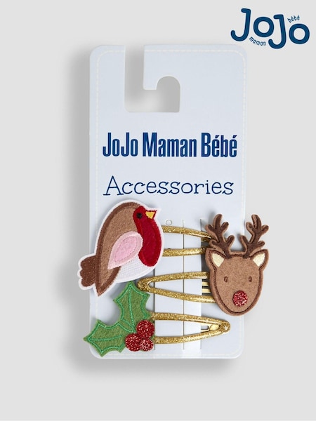 Multi - Jojo Maman Bébé Weihnachtliche Haarspangen im 3 er-Pack (AF5904) | 12 €