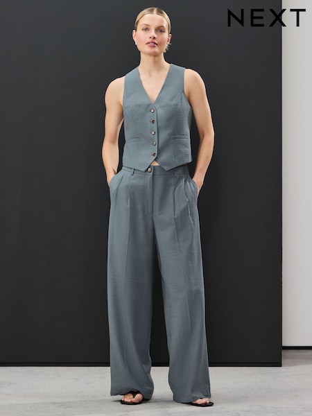 Grey Elasticated Back Wide Leg Trousers (AF6030) | €36