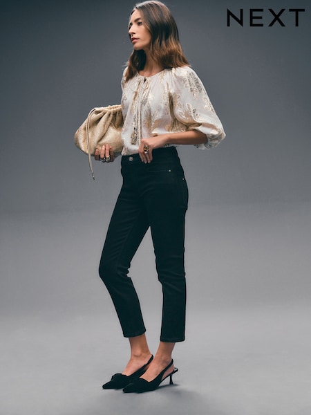 Чорний - Authentic Denim Cropped Capri Jeans (AF6077) | 919 грн
