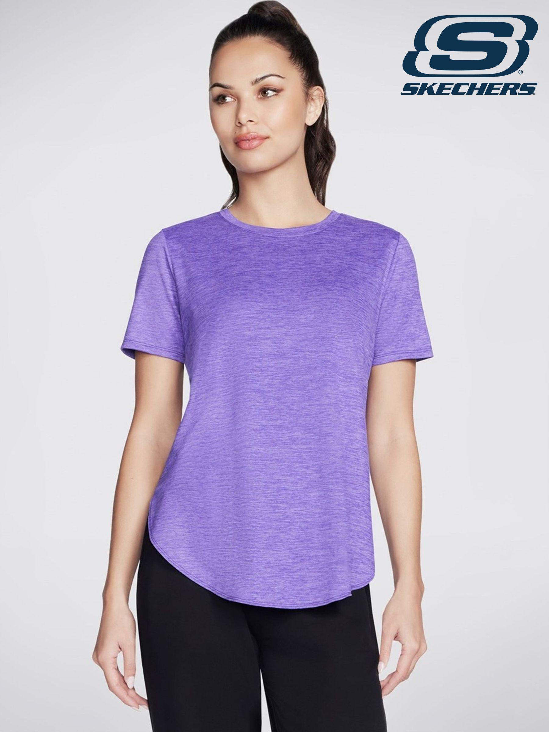 Skechers t shirt womens purple discount