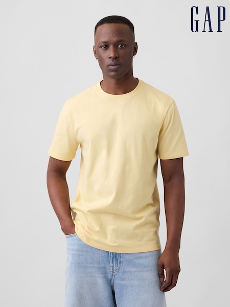 Yellow - Regular Gap Everyday Soft Crew Neck T-shirt