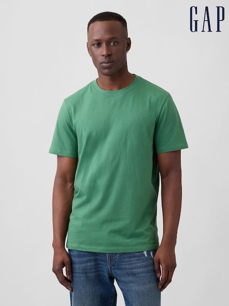 Green - Regular Gap Everydaysoft Crew Neck T-shirt