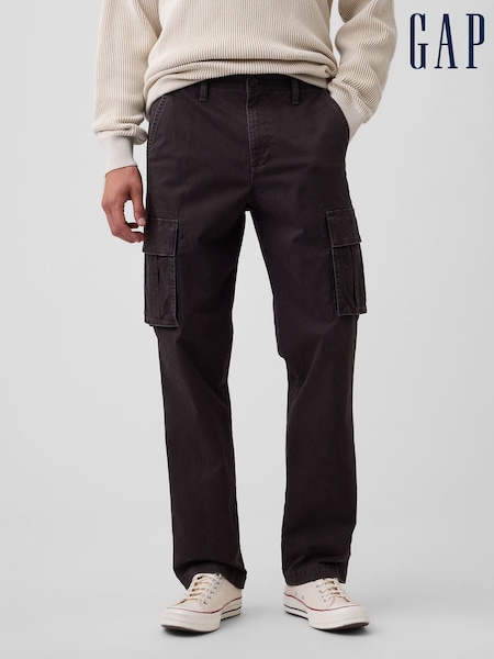 Dark Brown - Regular Gap Essential Straight Cargo Trousers
