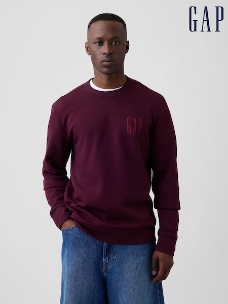 Burgundy Red - Regular Gap Logo Crew Neck Sweatshirt