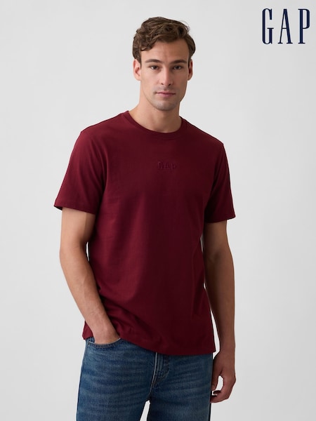 Burgundy Red - Regular Gap Everyday Soft Mini Logo Short Sleeve T-shirt