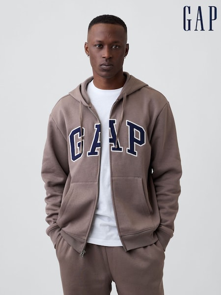 Braun/Marineblau - Regular Gap Relaxed Full-zip Hoodie
