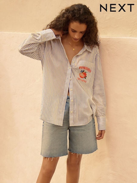 Умеренный синий - 100% Cotton Slouch Relax Denim Shorts (AF6743) | €36
