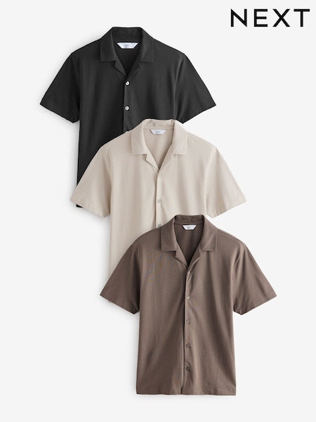 Black / Neutral / White Short Sleeve Pique Shirts 3 Pack (AF6748) | €63