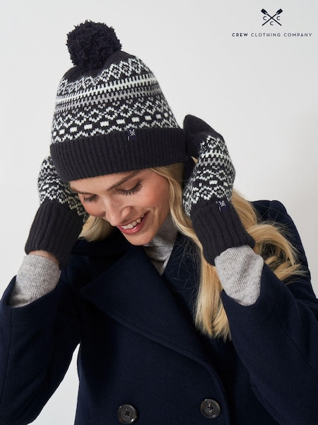 Crew Clothing Company Black Winter Pattern Beanie (AF6795) | €35