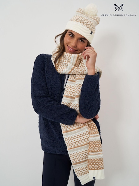 Crew Clothing Natural Fairisle Pattern Scarf (AF6796) | €21.50