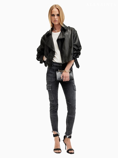 AllSaints Black Duran Asym Jeans (AF6823) | $243