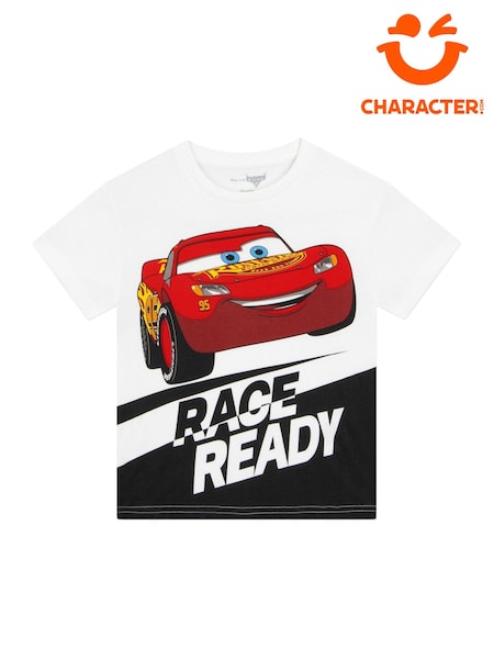 Character White Disney Cars Lightning McQueen 100% Cotton T-Shirt (AF6905) | €17